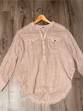 Cotton Blend Top | Blush Pink Gauze FP | Boho